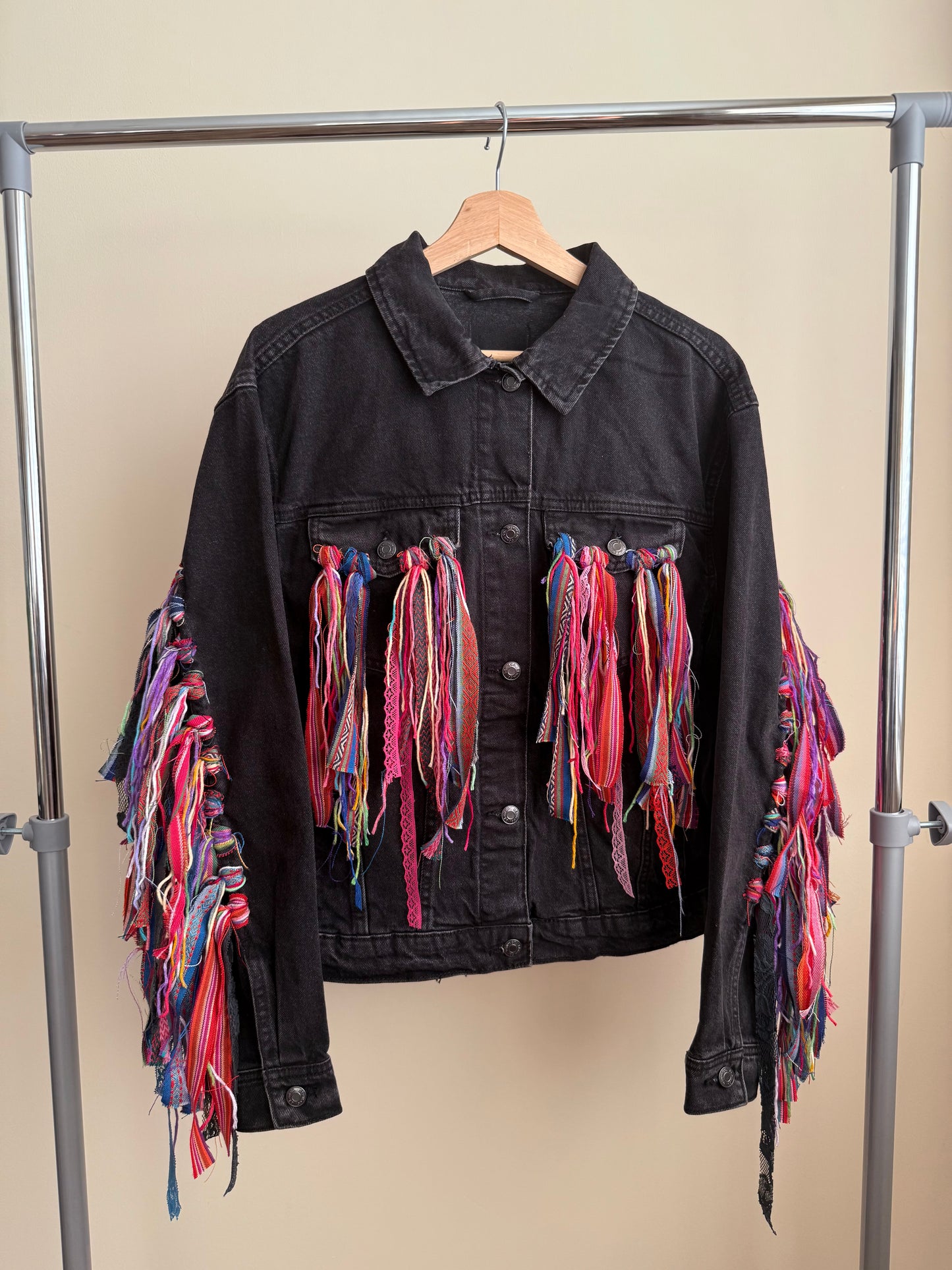 aaaTASSELBoho’ adults denim jacket