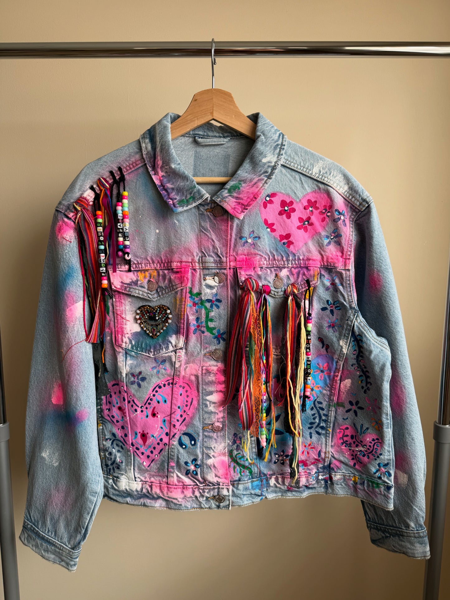 aaFLOWERPOWER’ adults denim jacket