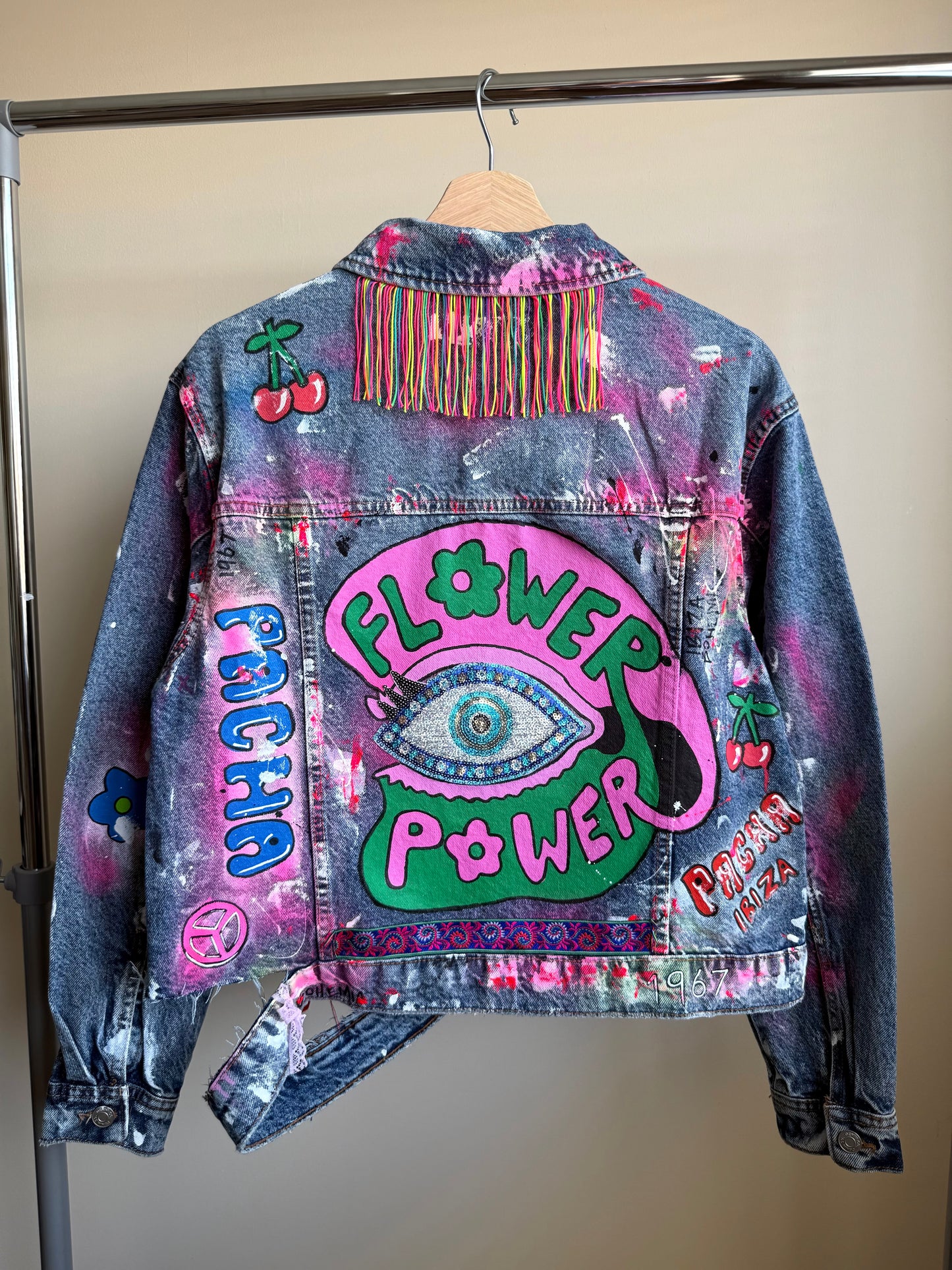 aaFLOWERPOWER’ adults denim jacket
