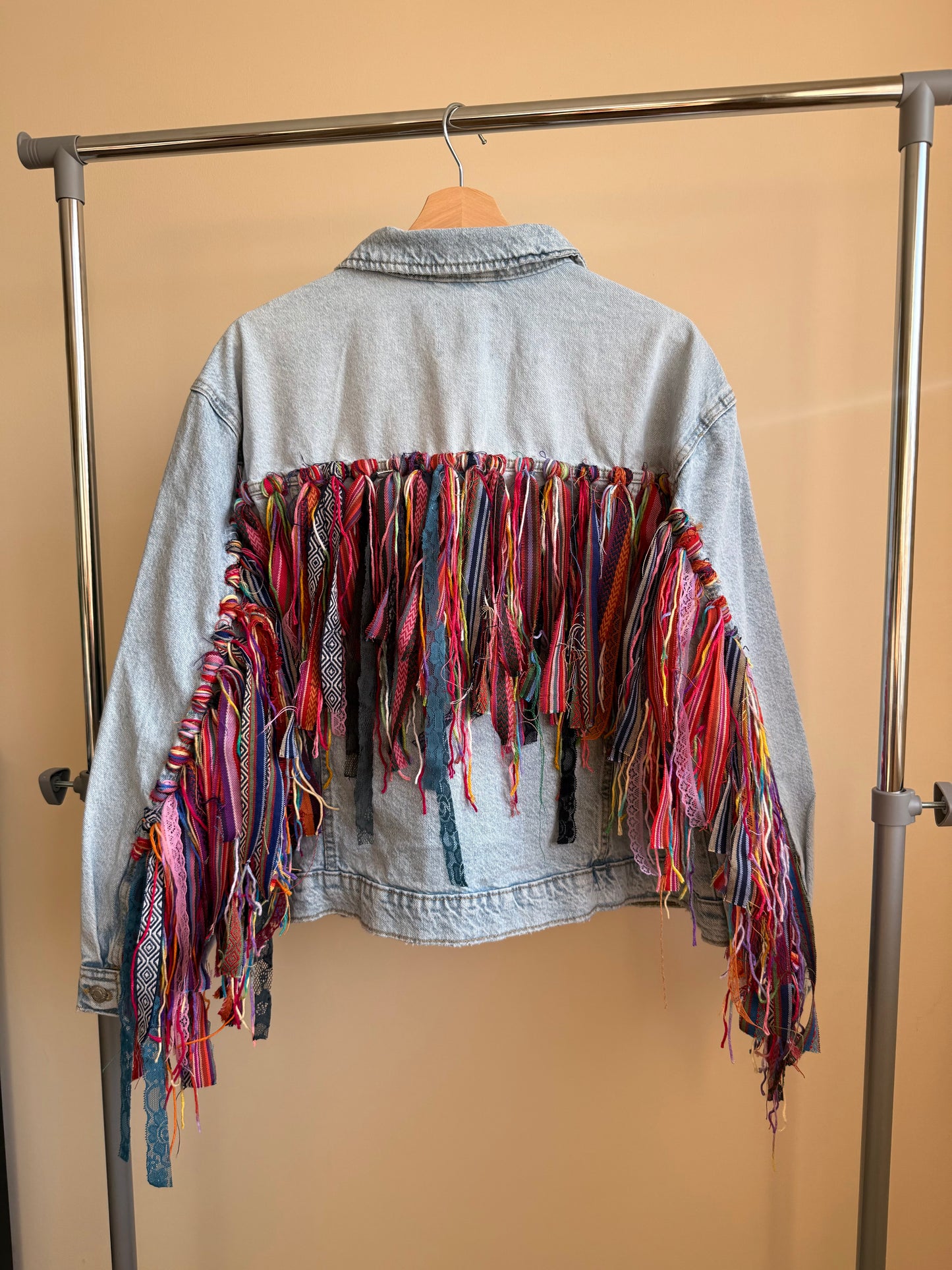 aaaTASSELBoho’ denim jacket