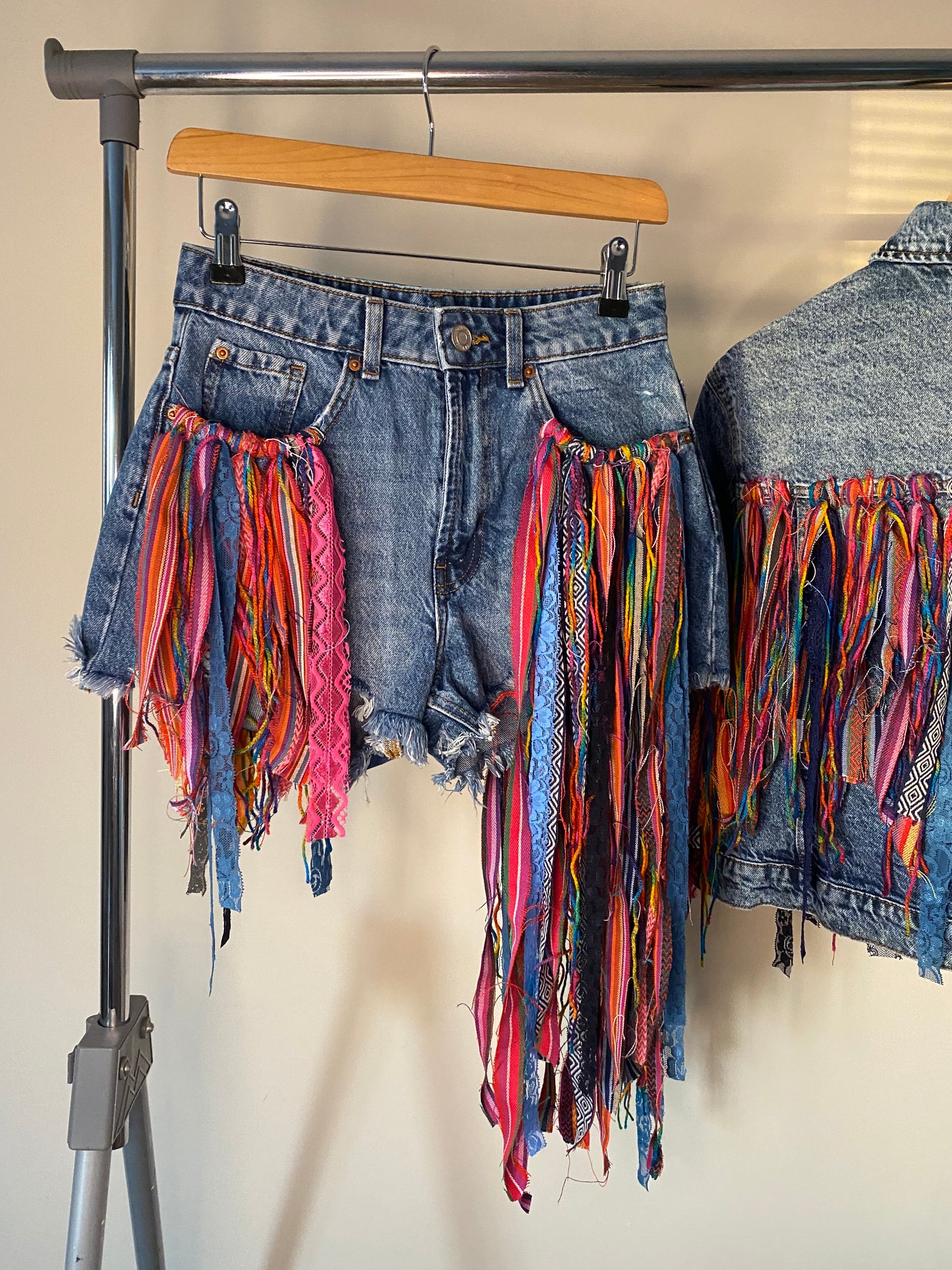 aaTassle Boho’ adults denim shorts