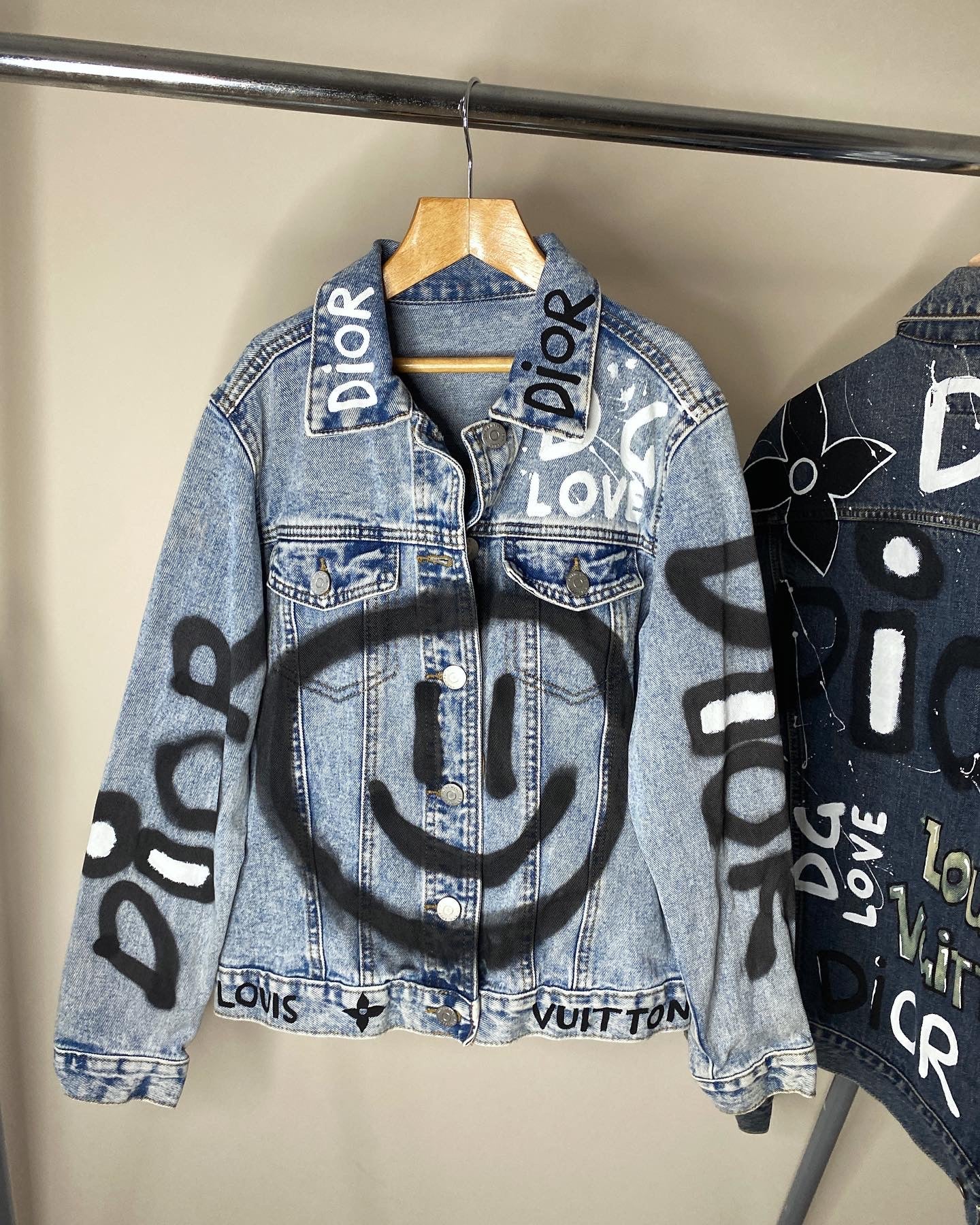 ‘zDi0R GRAFFITI’ childrens denim jacket