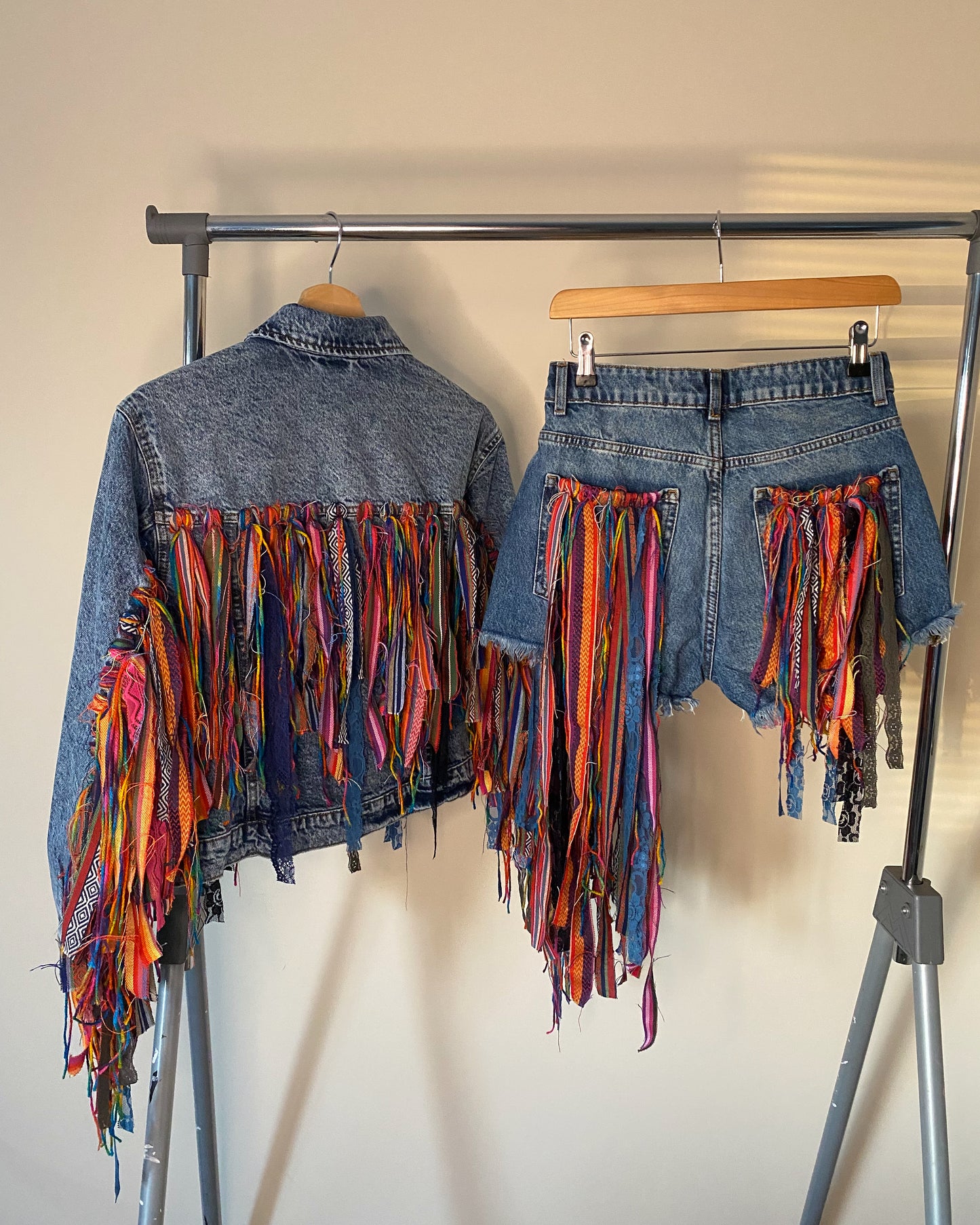 aaTassle Boho’ adults denim shorts