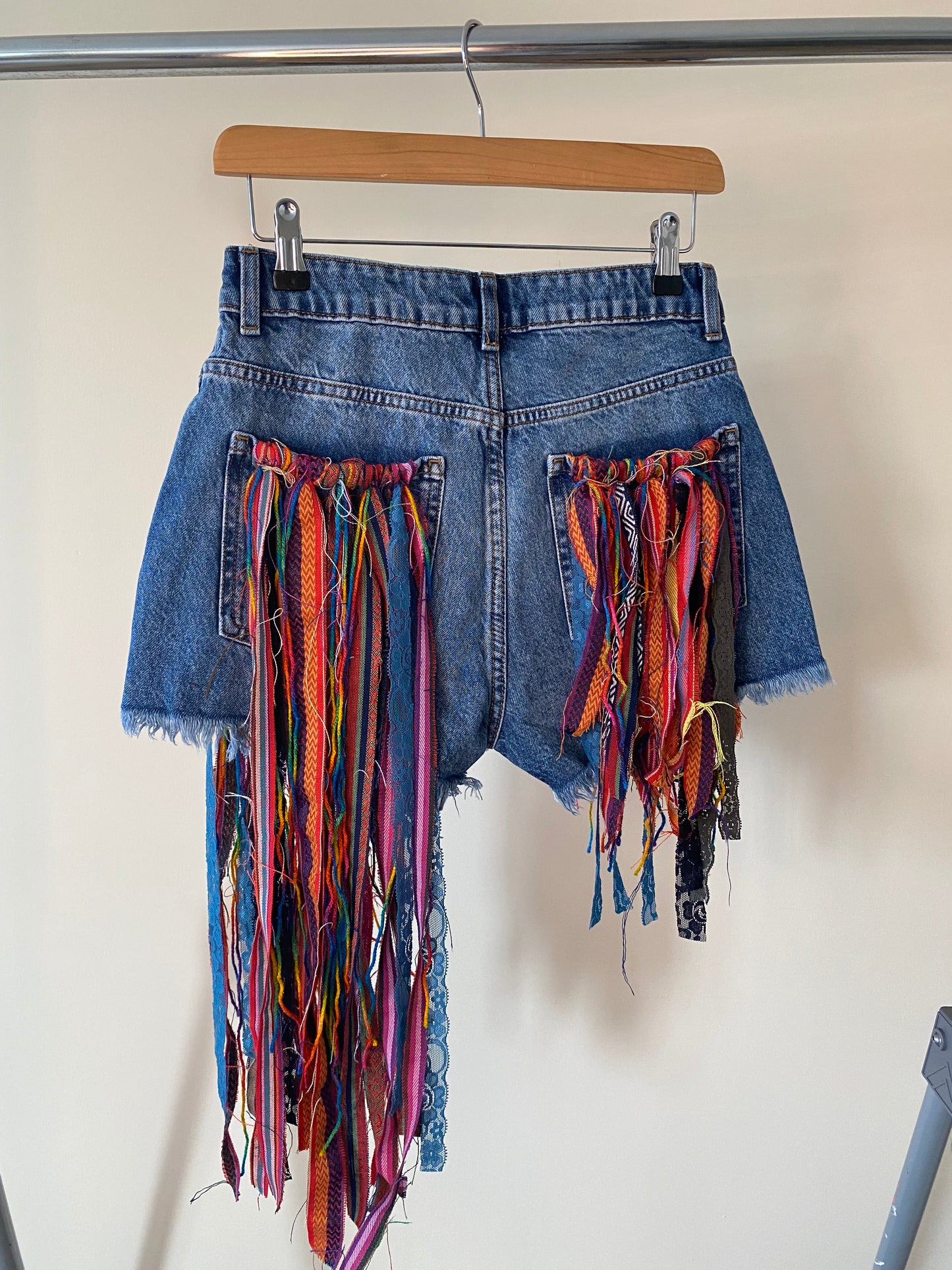 aaTassle Boho’ adults denim shorts