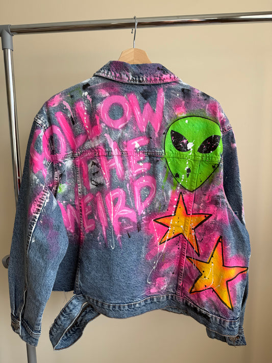 aaFOLLOWTHEWEIRD’ adults denim jacket
