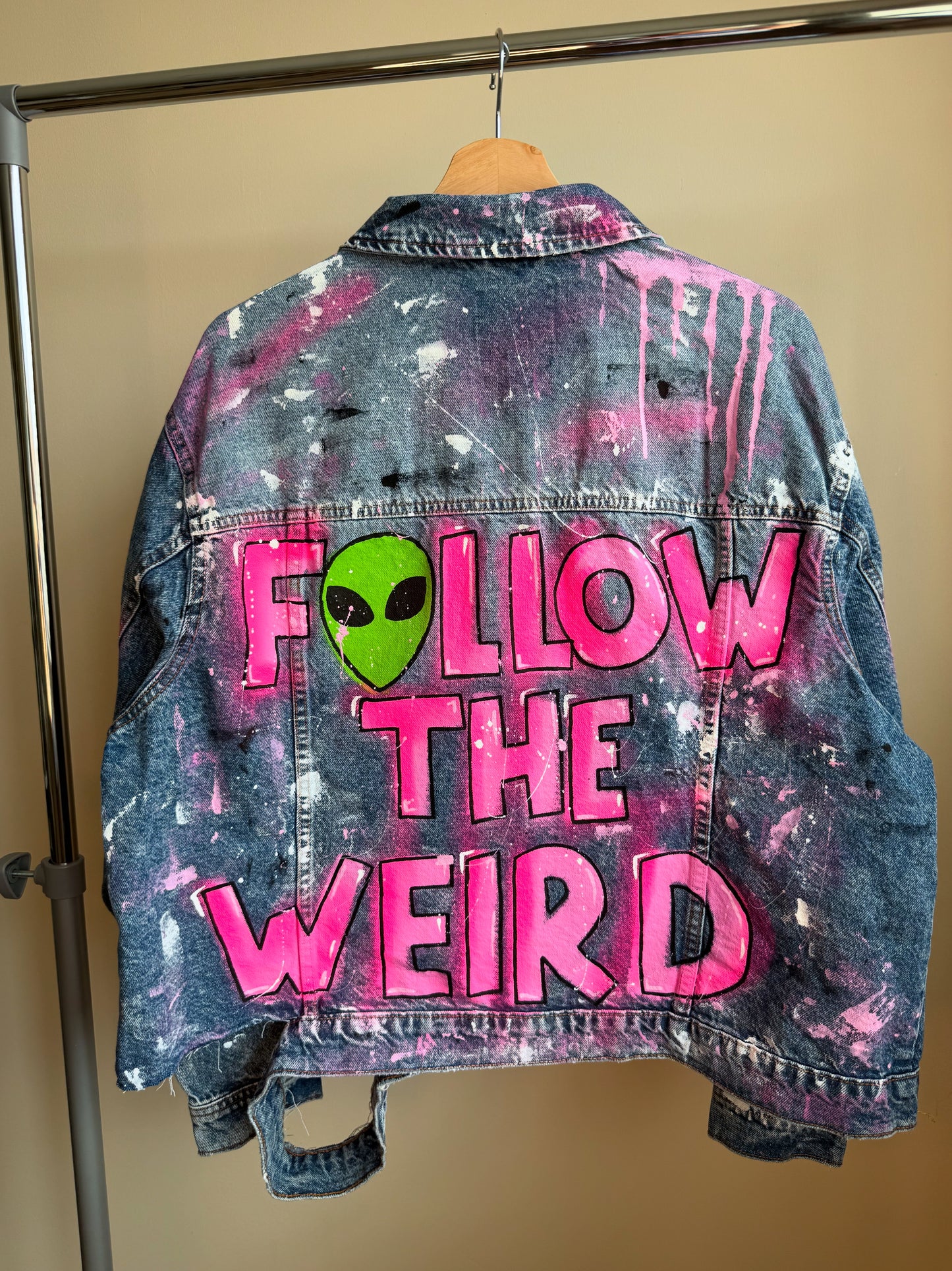 aFOLLOWTHEWEIRD’ adults denim jacket