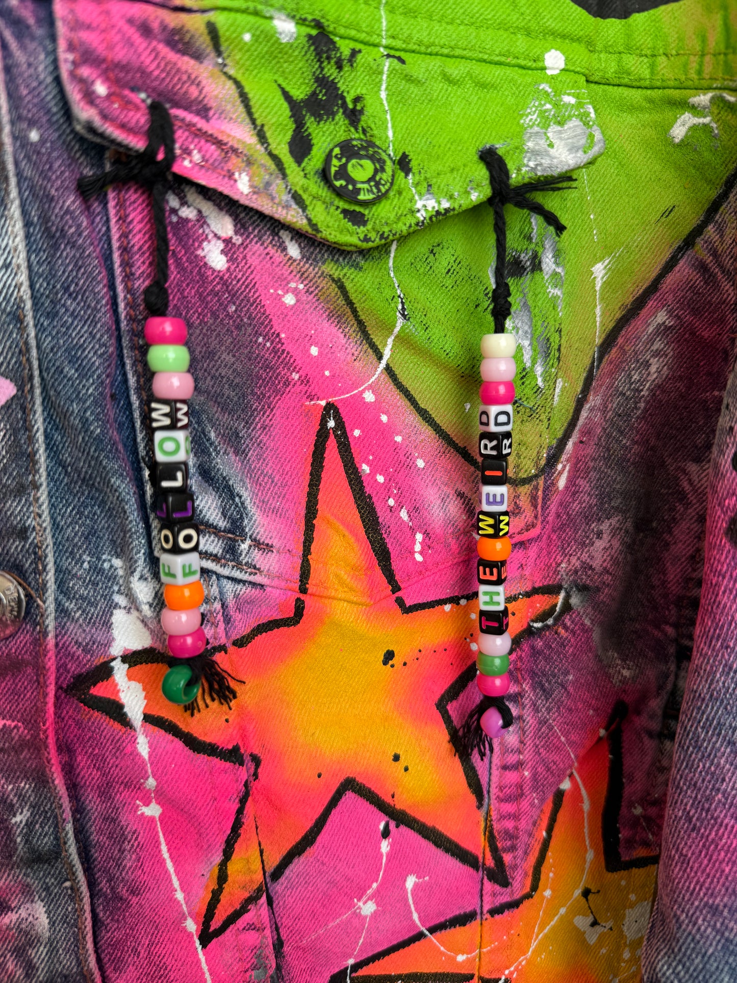 aaFOLLOWTHEWEIRD’ adults denim jacket