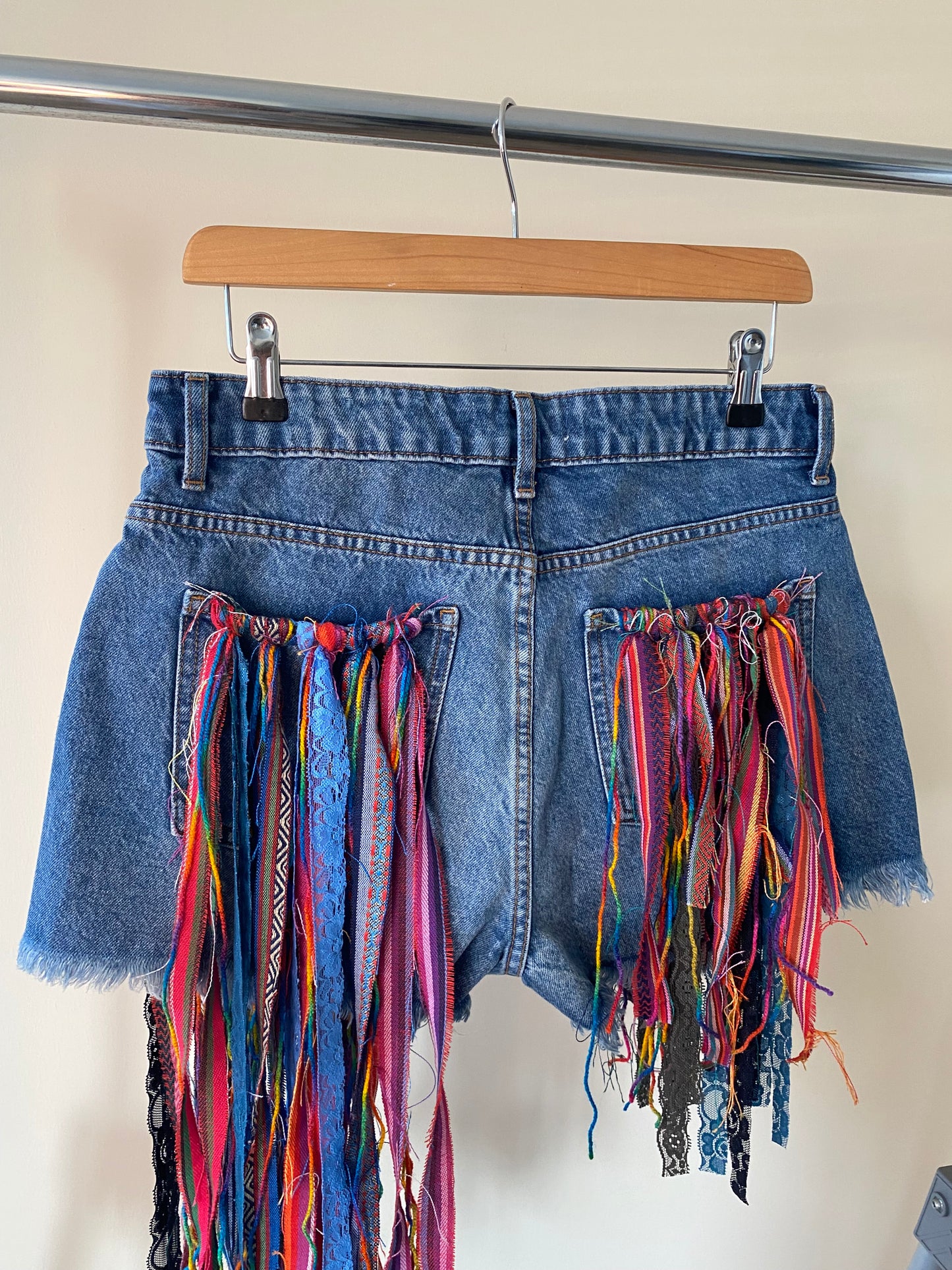 aTassle Boho’ adults denim shorts