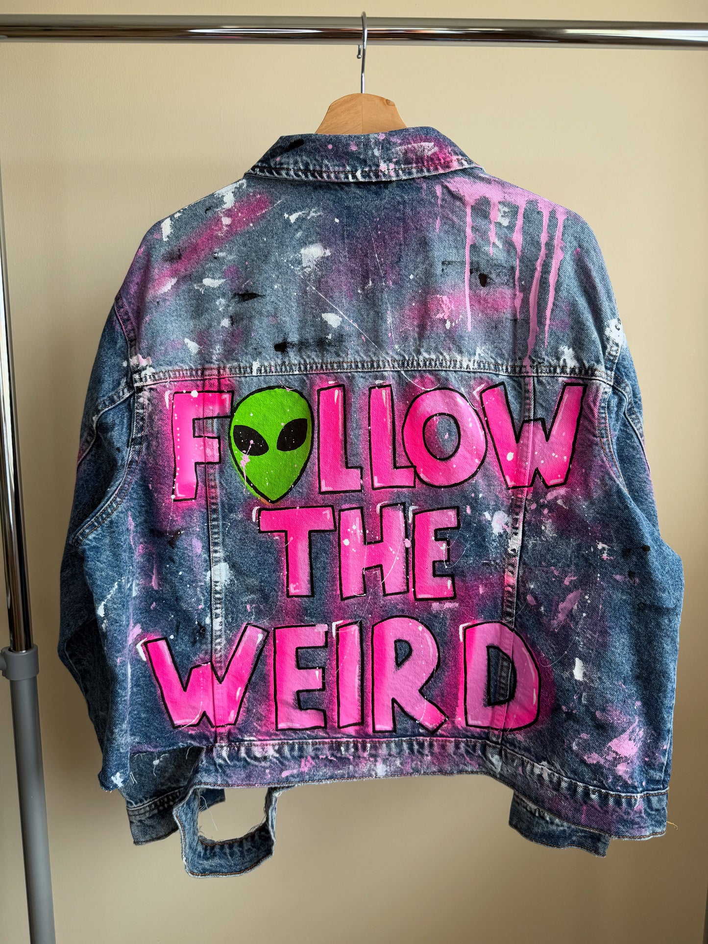 aFOLLOWTHEWEIRD’ adults denim jacket