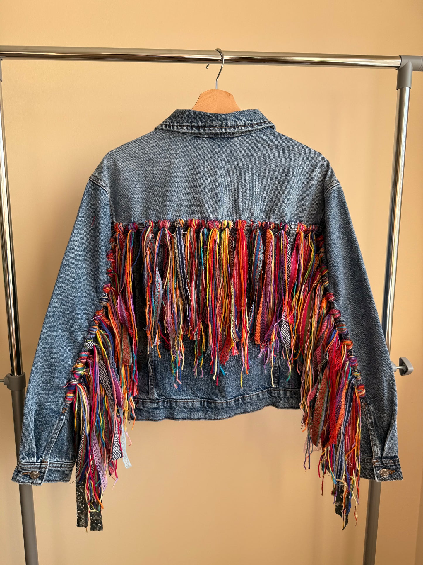 aaaTASSELBoho’ denim jacket