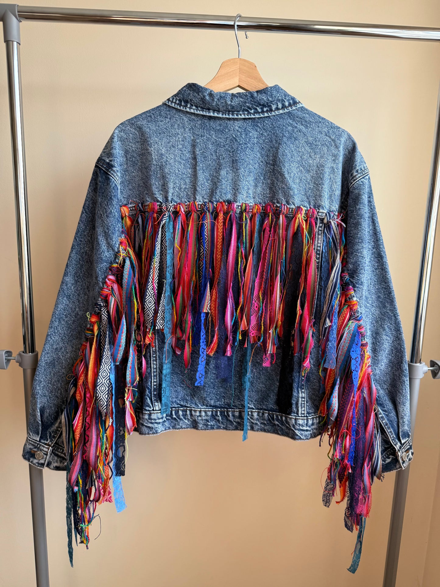 zTassle Boho’ adults denim jacket