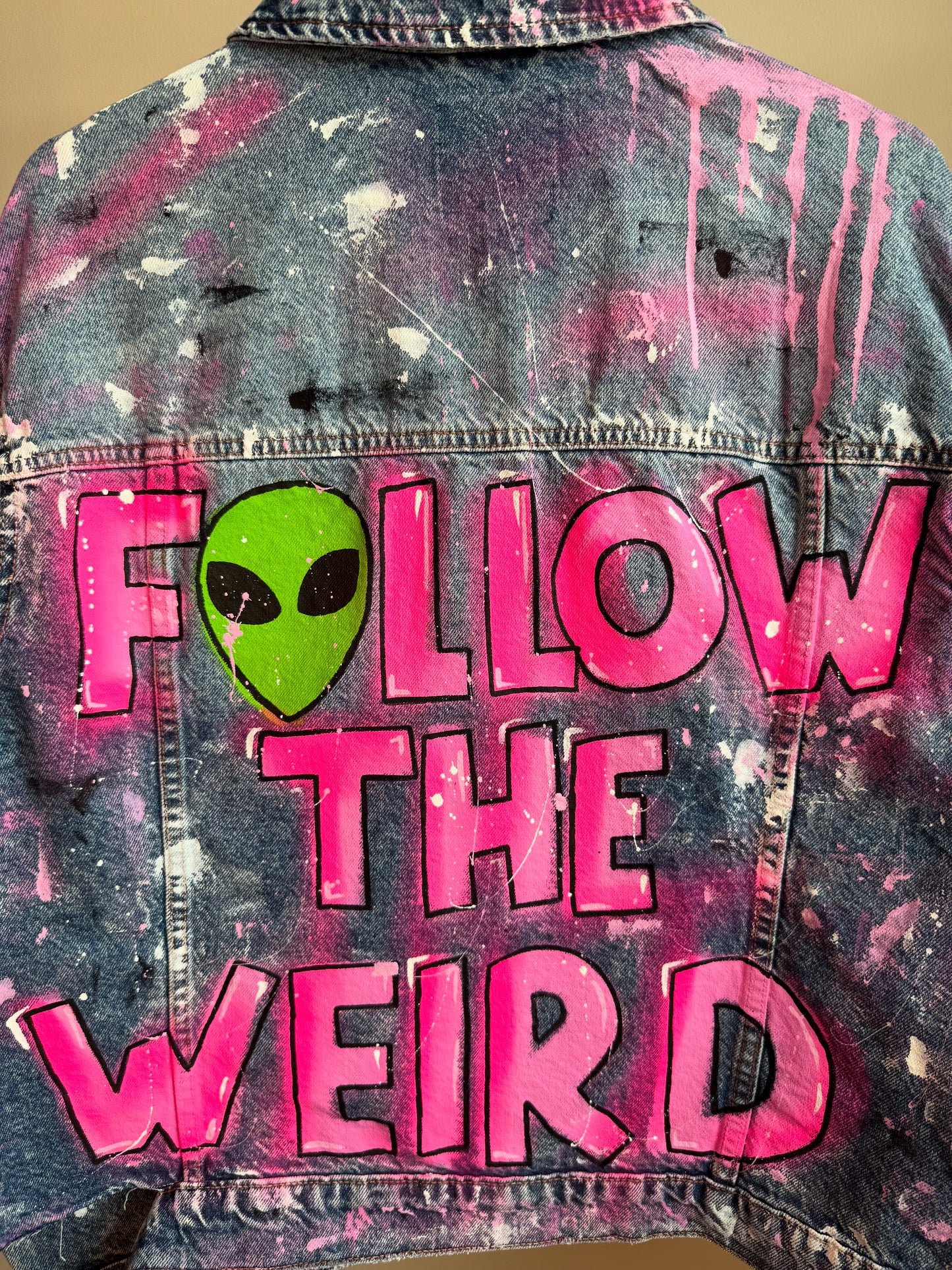 aFOLLOWTHEWEIRD’ adults denim jacket