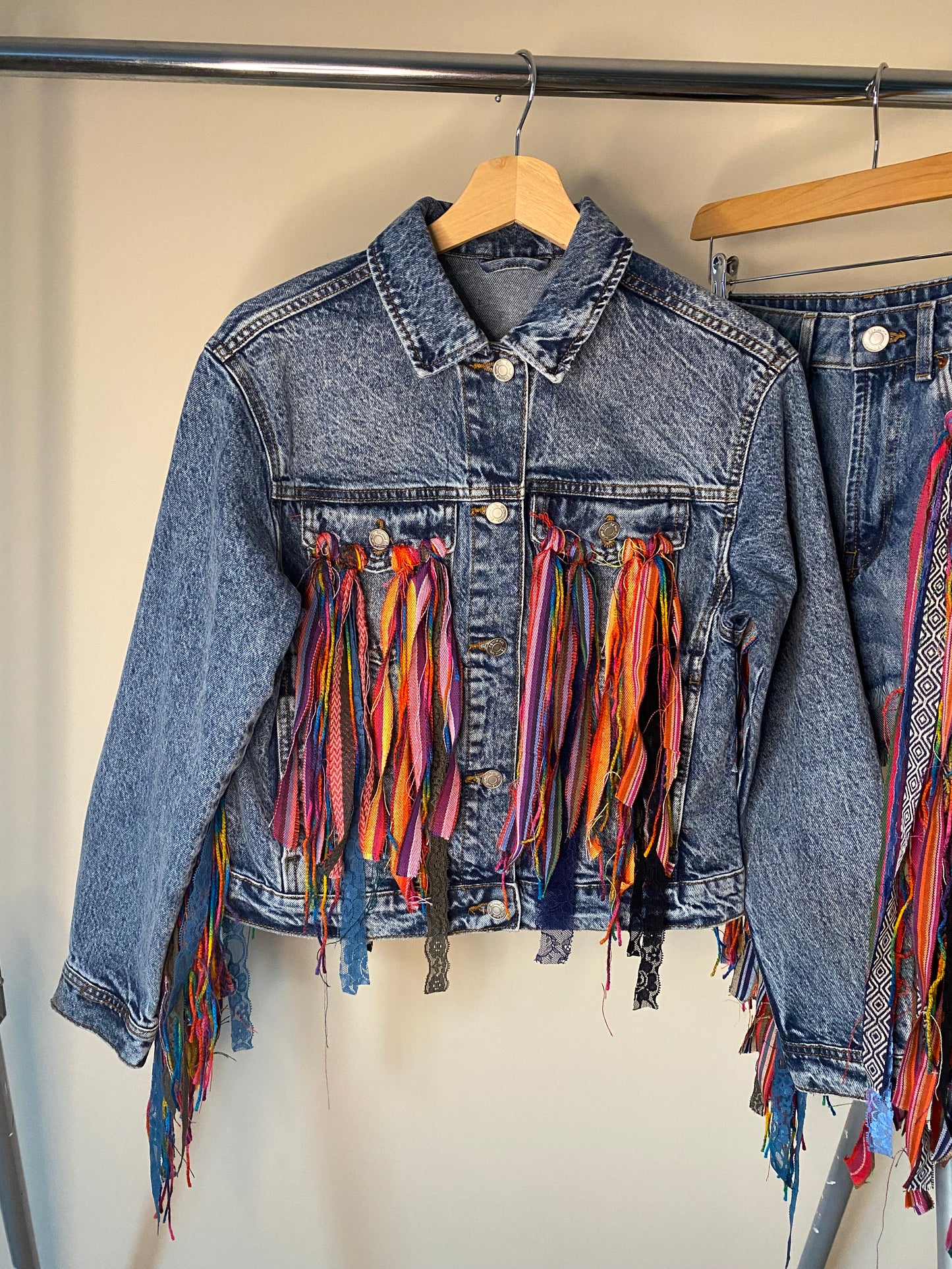 aaaTassle Boho’ adults denim jacket