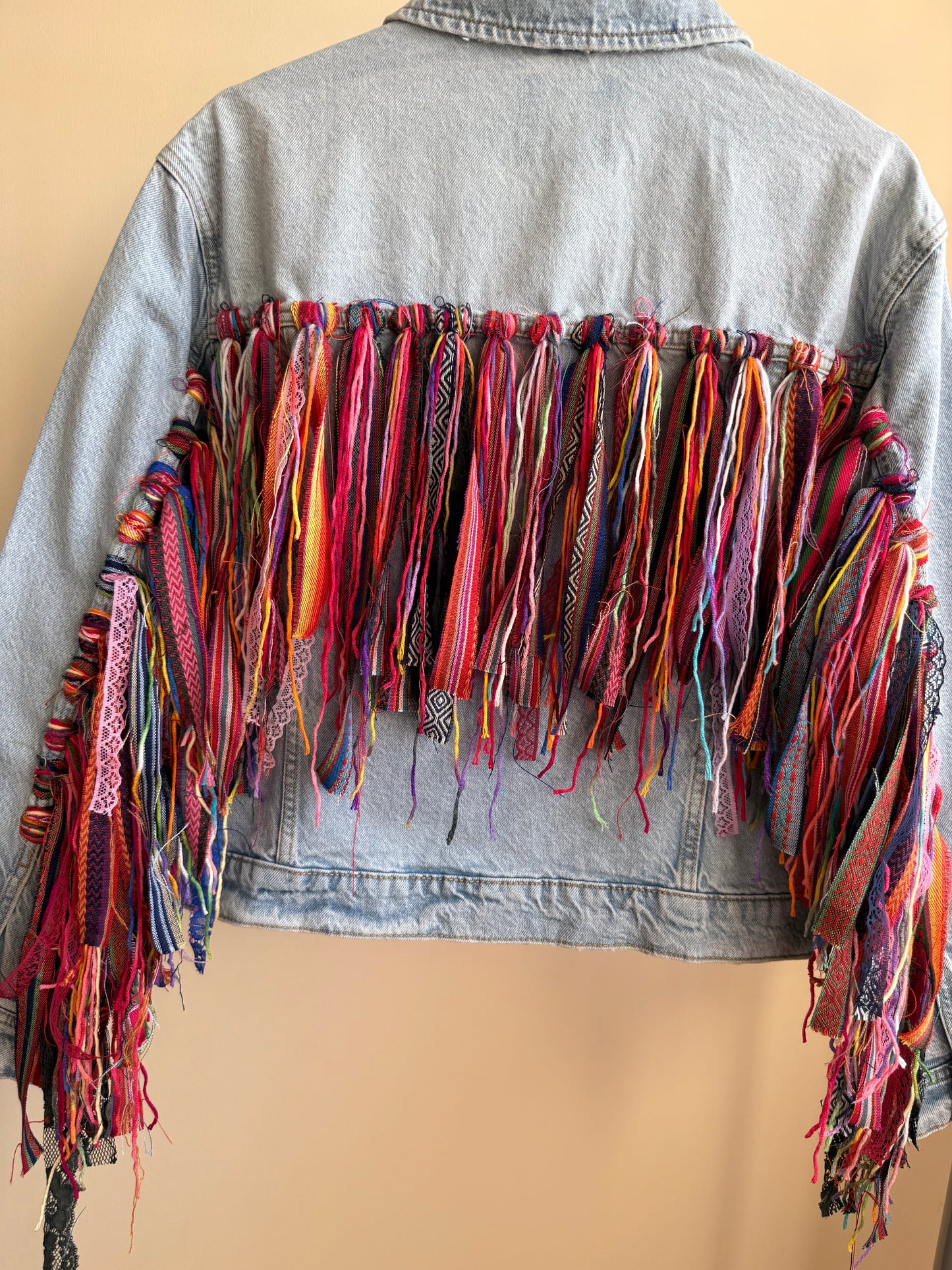 zTassle Boho’ adults denim jacket