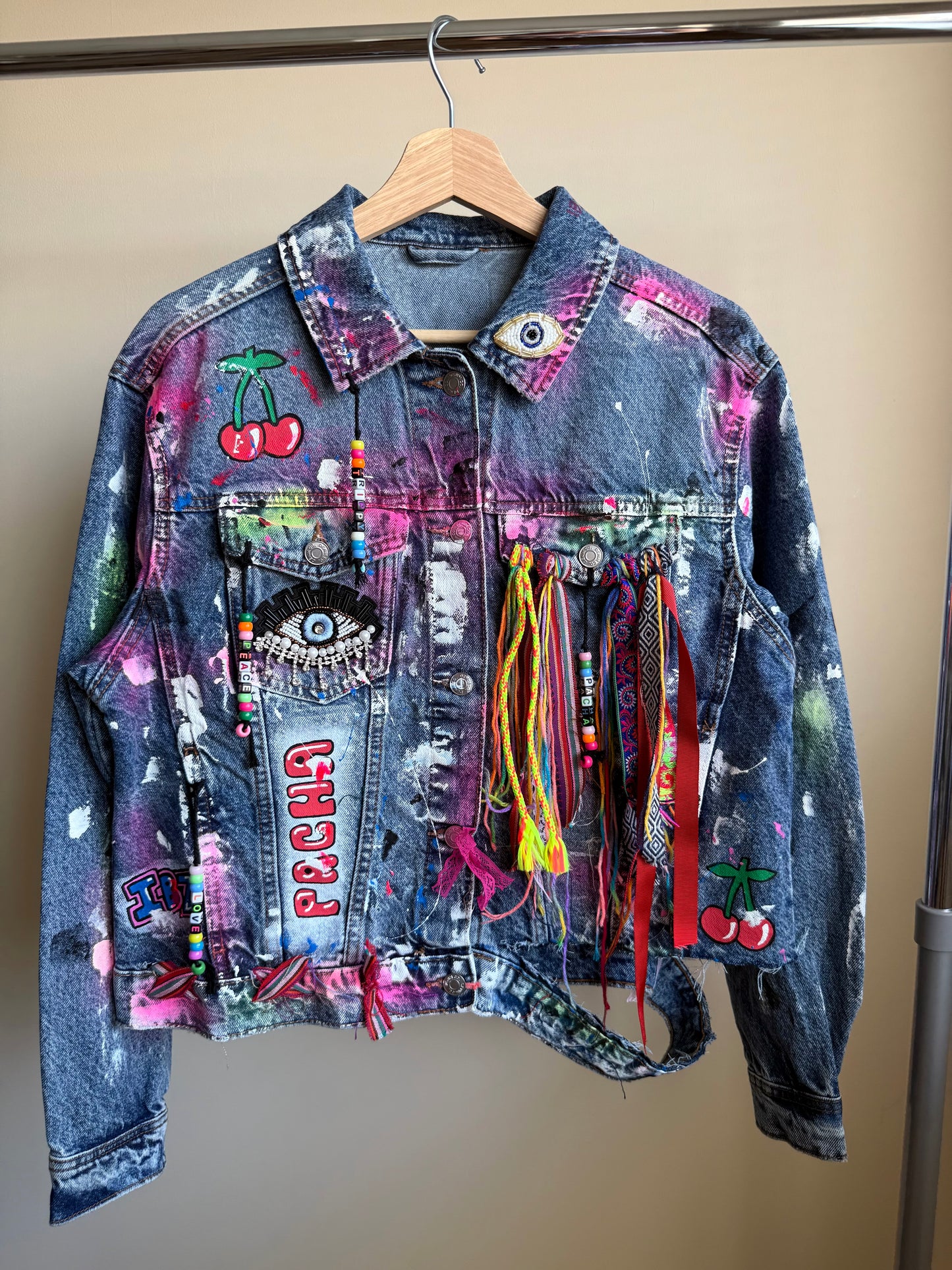 aaFLOWERPOWER’ adults denim jacket