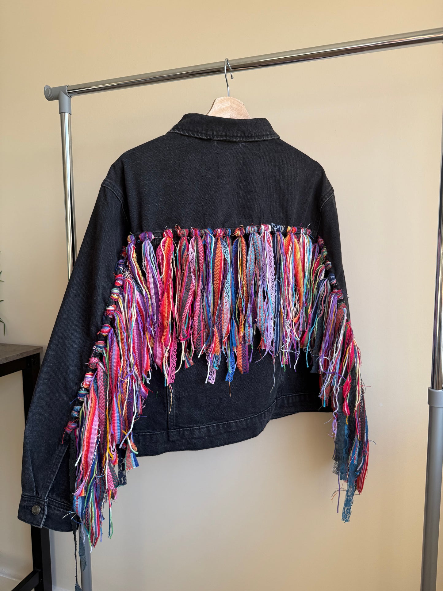 aaaTASSELBoho’ adults denim jacket