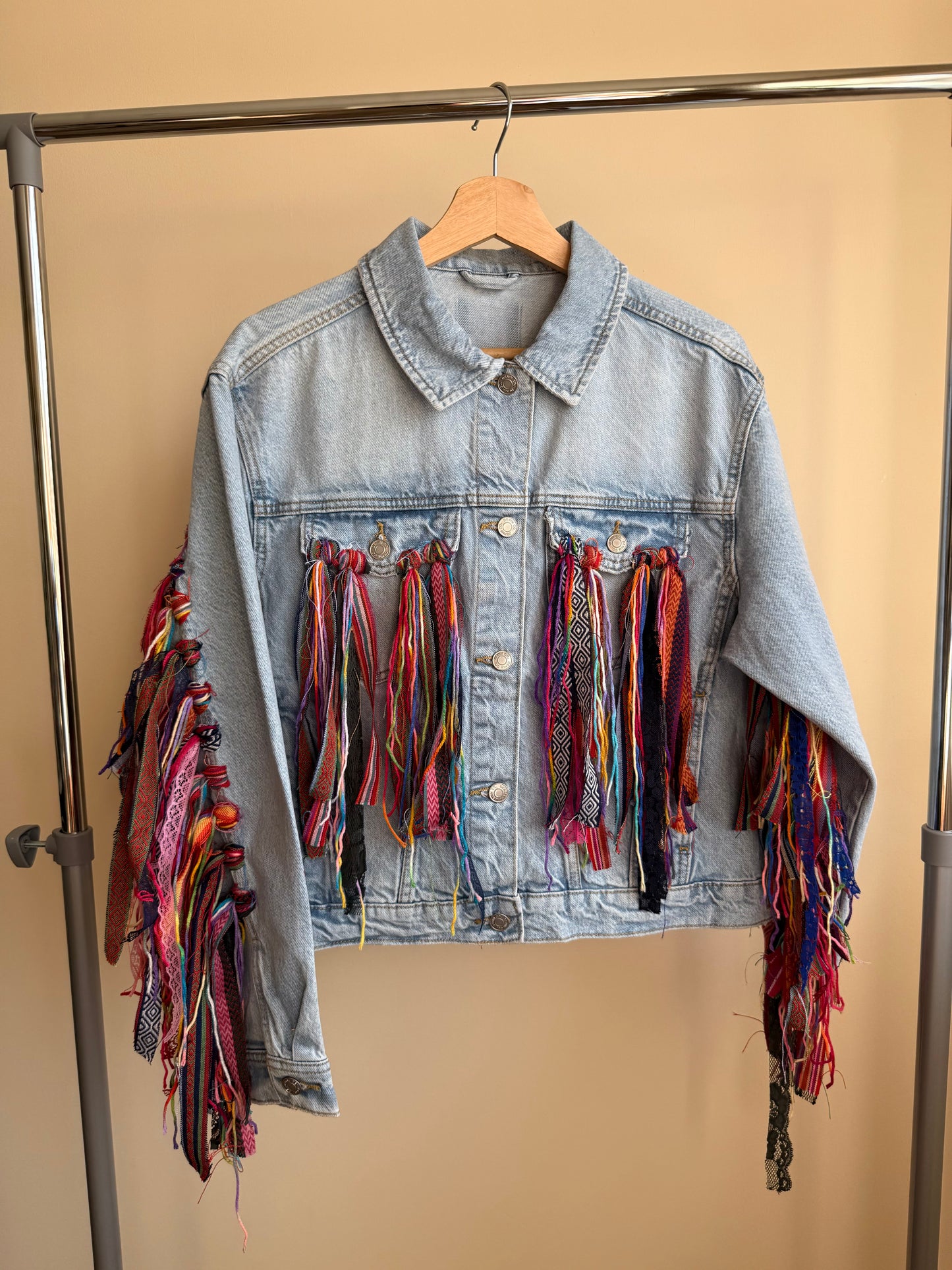 zTassle Boho’ adults denim jacket