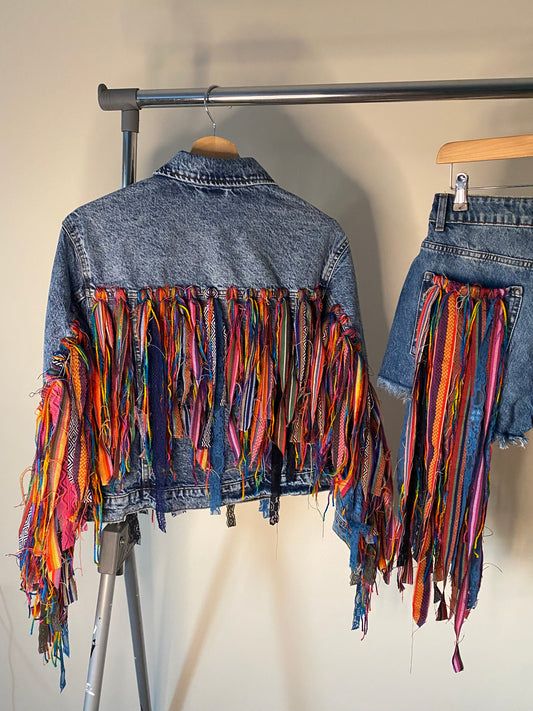aaaTassle Boho’ adults denim jacket