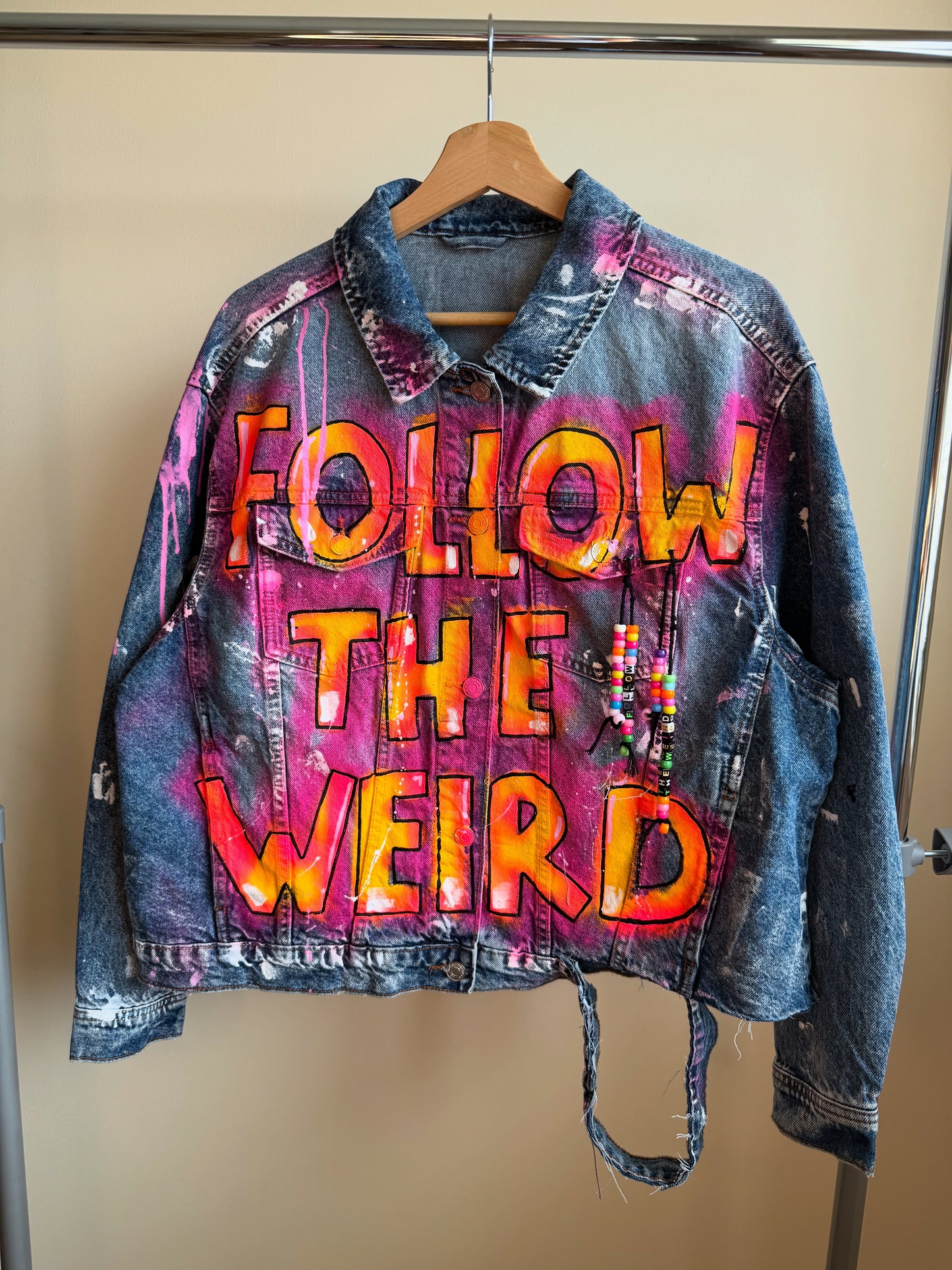 aFOLLOWTHEWEIRD’ adults denim jacket