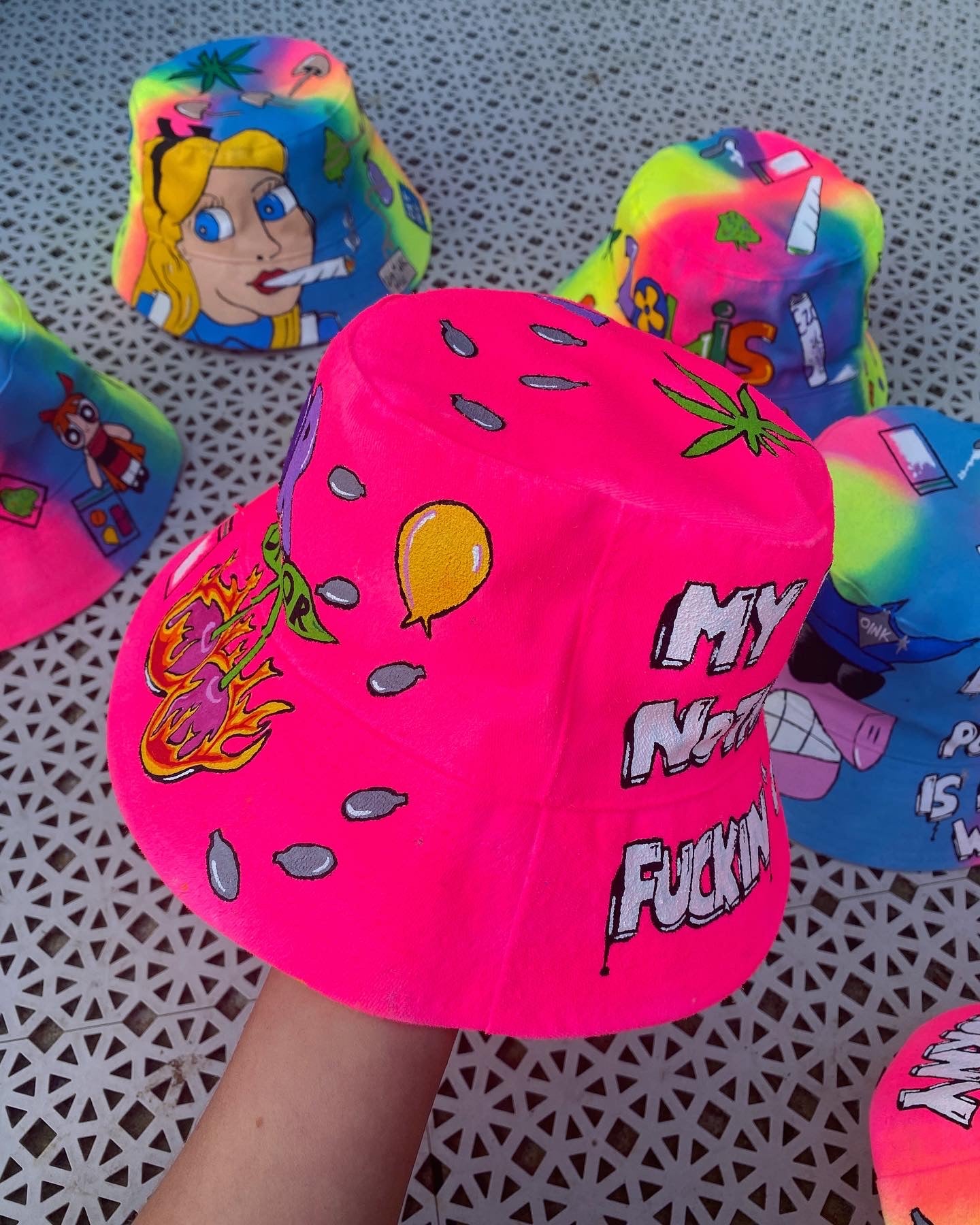 ‘zBABYS NOTHING BUT A’ bucket hat